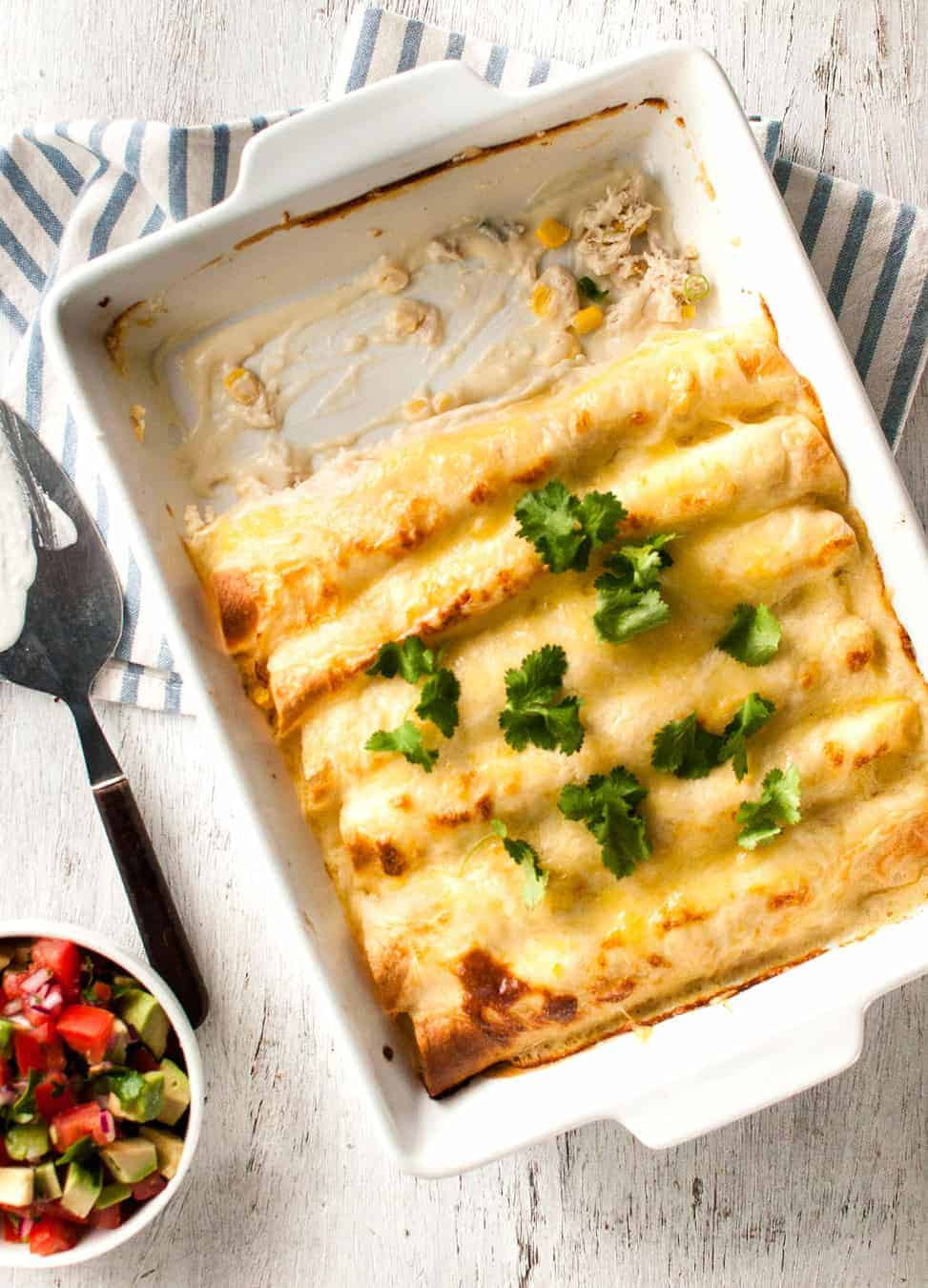 Chicken Enchiladas With White Sauce
 Creamy White Chicken Enchiladas