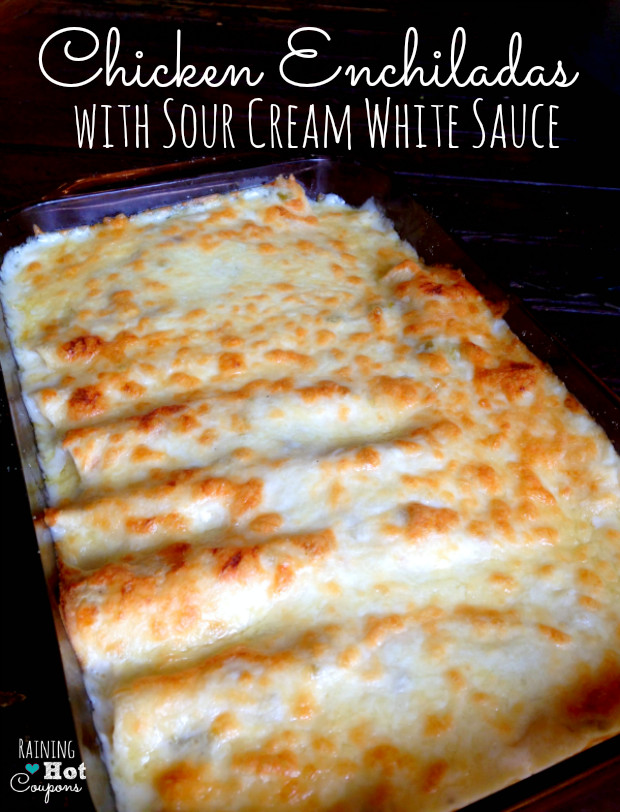 Chicken Enchiladas With White Sauce
 Chicken Enchiladas with Sour Cream White Sauce