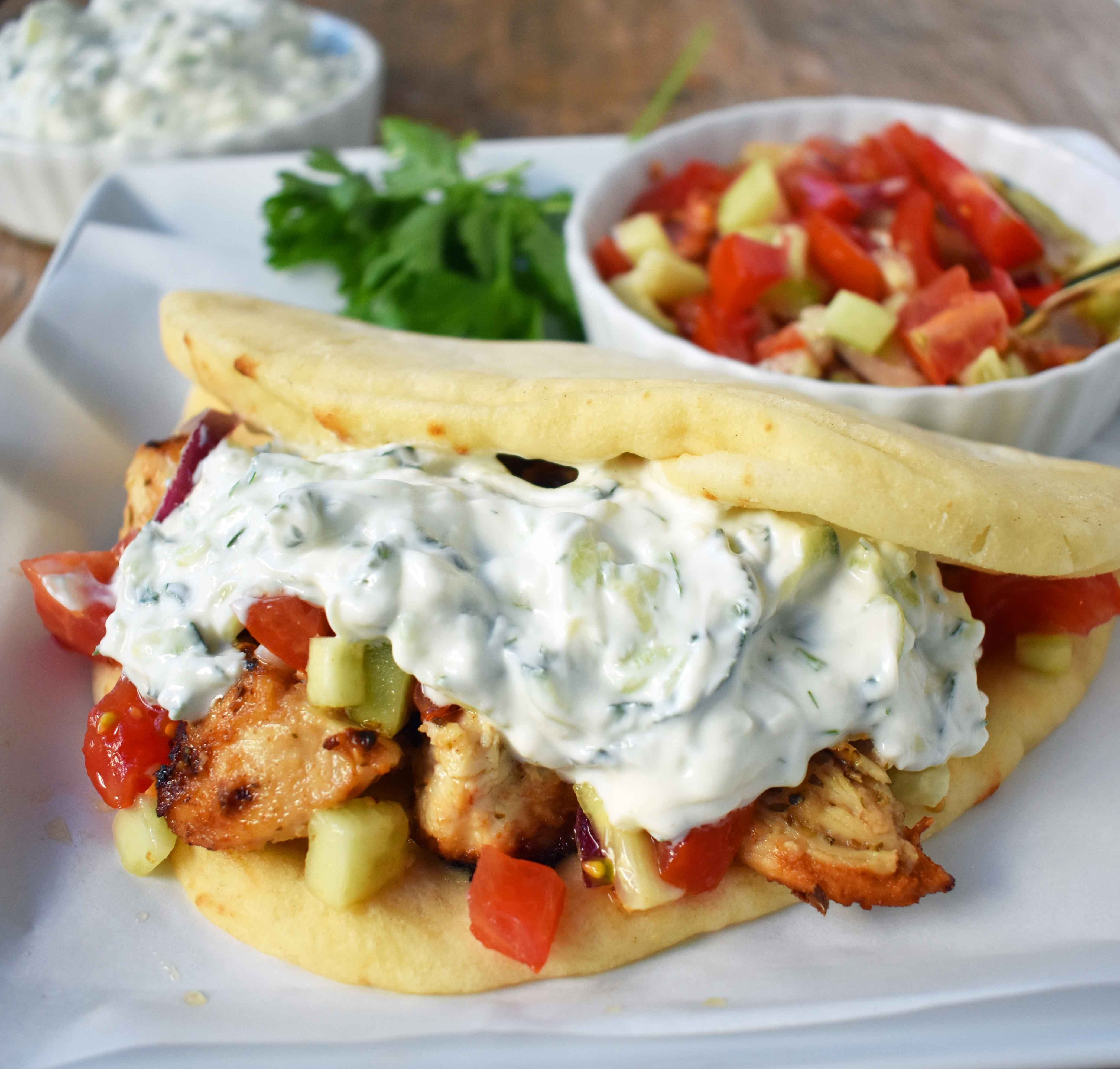 Chicken Gyros Recipe
 Greek Chicken Gyros with Tzatziki Sauce