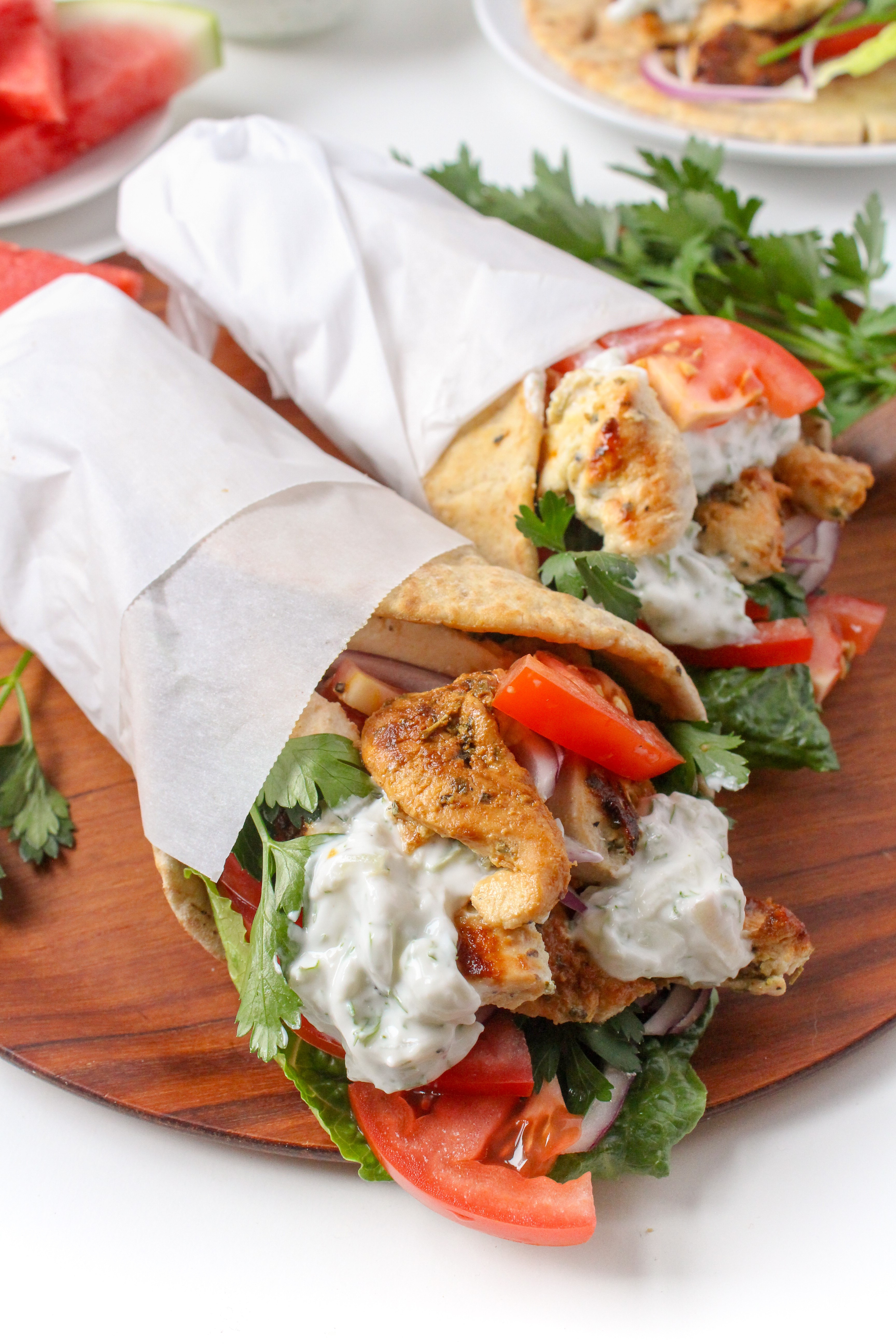 Chicken Gyros Recipe
 Chicken Gyros with Watermelon Rind Tzatziki Recipe