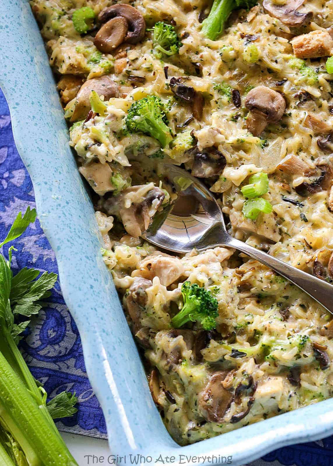 Chicken Mushroom Rice Casserole
 Chicken Mushroom Broccoli and Rice Casserole