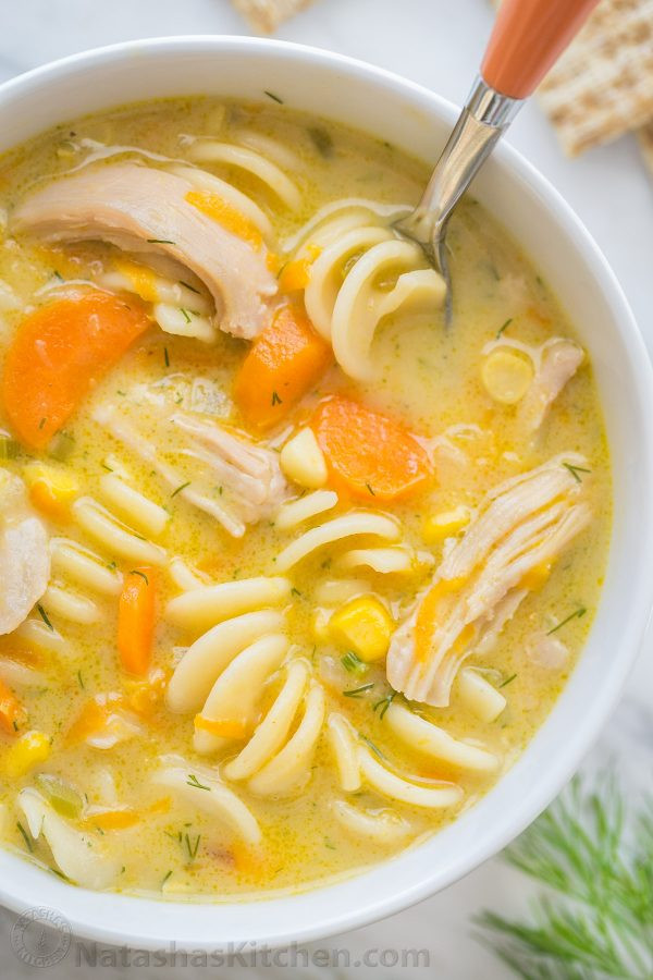 Chicken Noodle Soup Ingredients
 Creamy Chicken Noodle Soup Recipe NatashasKitchen