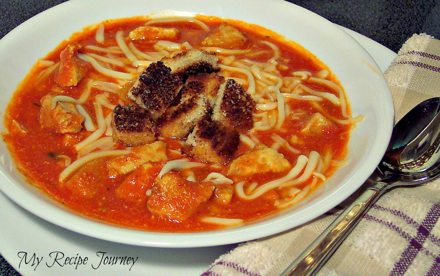 Chicken Parm Soup
 My Recipe Journey Easy Chicken Parmesan Soup