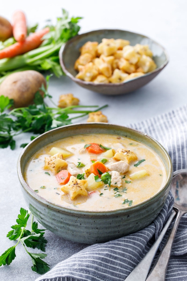 Chicken Pot Pie Soup Recipe
 Creamy Chicken Pot Pie Soup – Love and Olive Oil