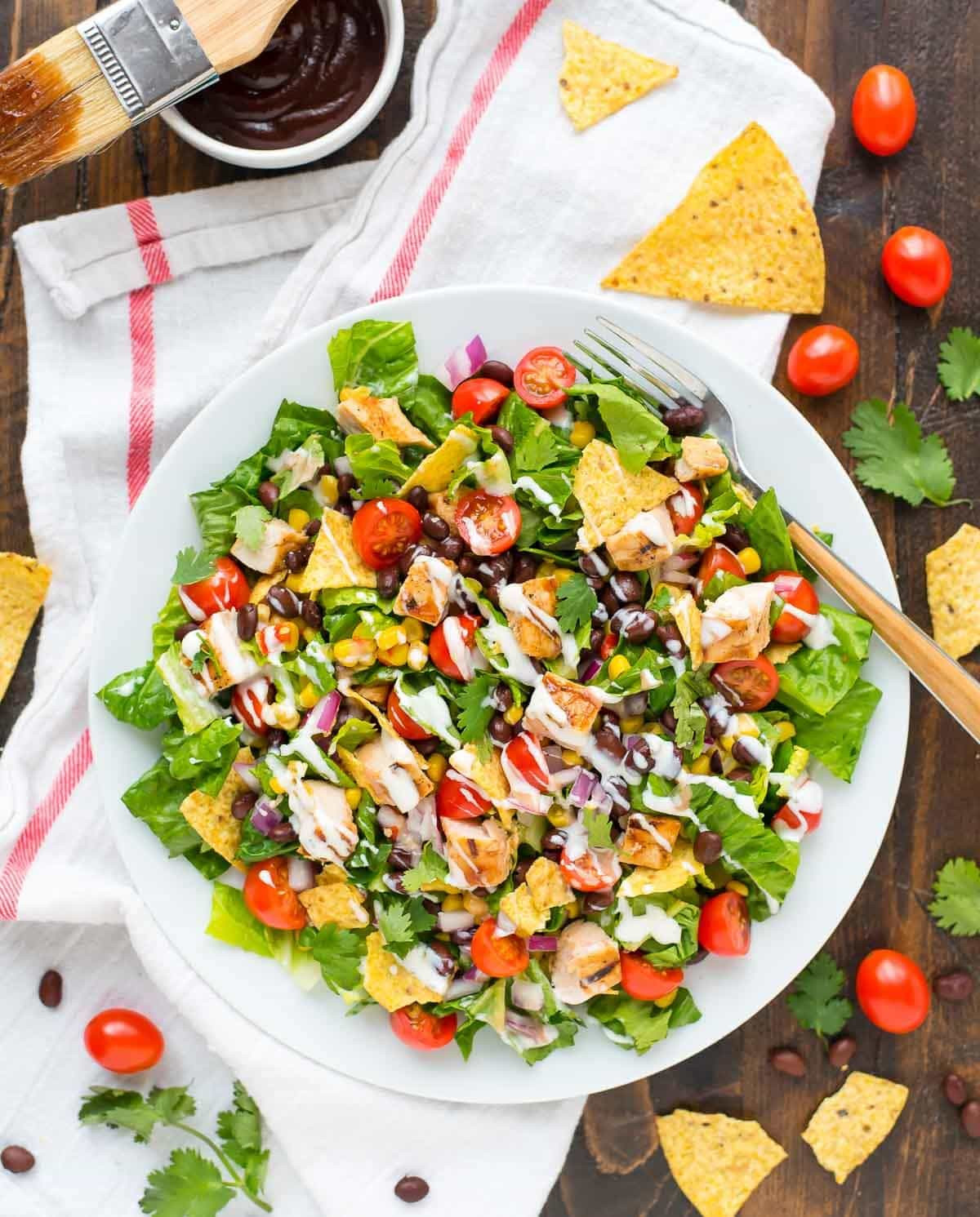 Chicken Salad Recipe
 BBQ Chicken Salad with Creamy Ranch