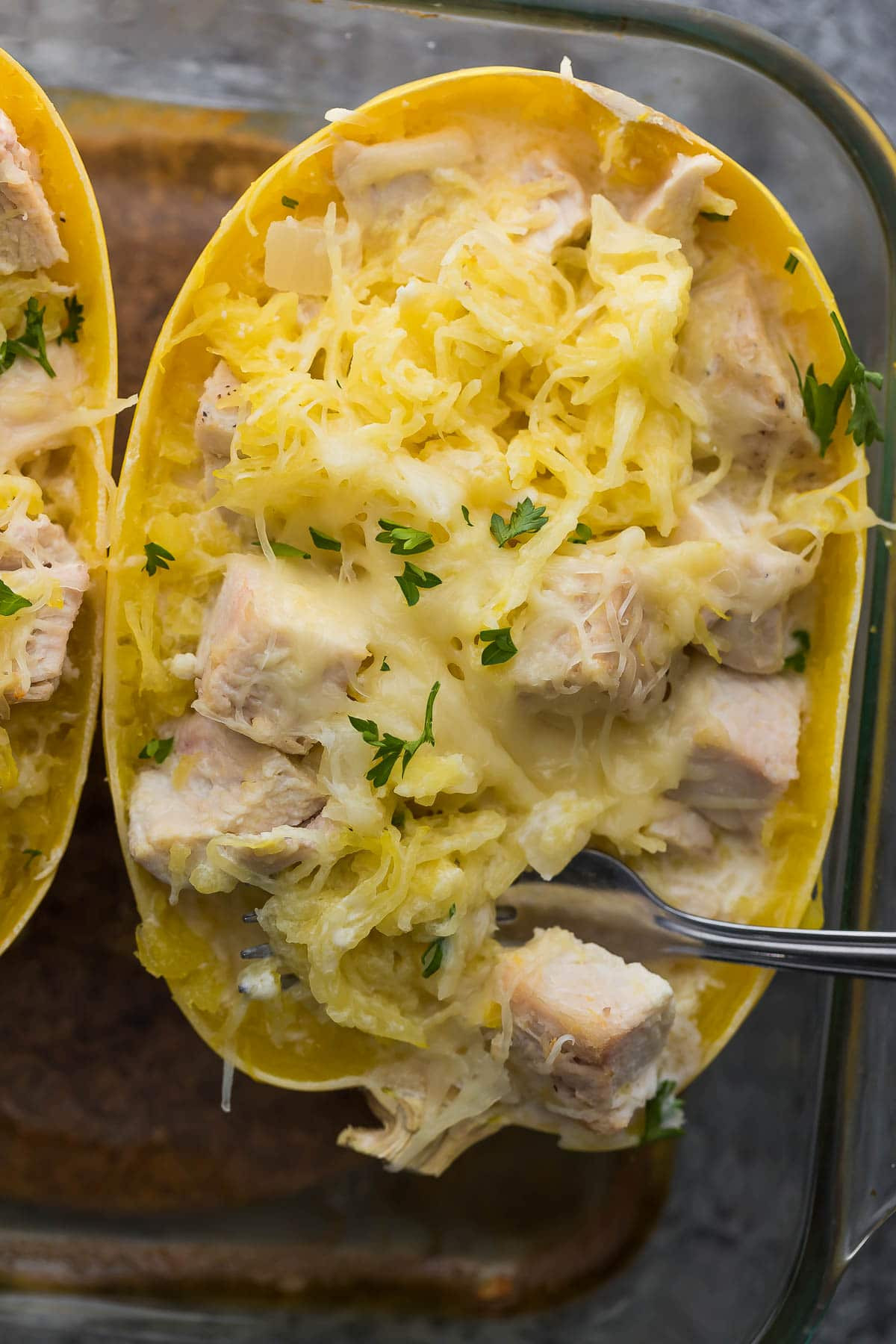 Chicken Spaghetti Squash
 Lemon Chicken Spaghetti Squash Prep Ahead