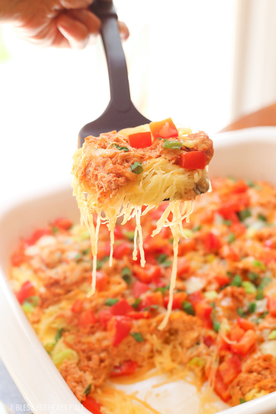 Chicken Spaghetti Squash
 Skinny Buffalo Chicken Spaghetti Squash Bake Low Carb