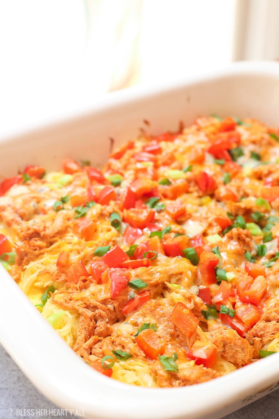 Chicken Spaghetti Squash
 Skinny Buffalo Chicken Spaghetti Squash Bake Low Carb