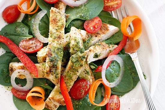 Chicken Spinach Salad
 Grilled Chicken and Spinach Salad with Balsamic