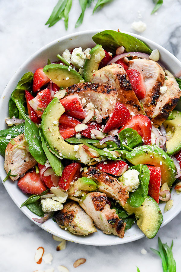 Chicken Spinach Salad
 Strawberry Avocado Spinach Salad with Chicken