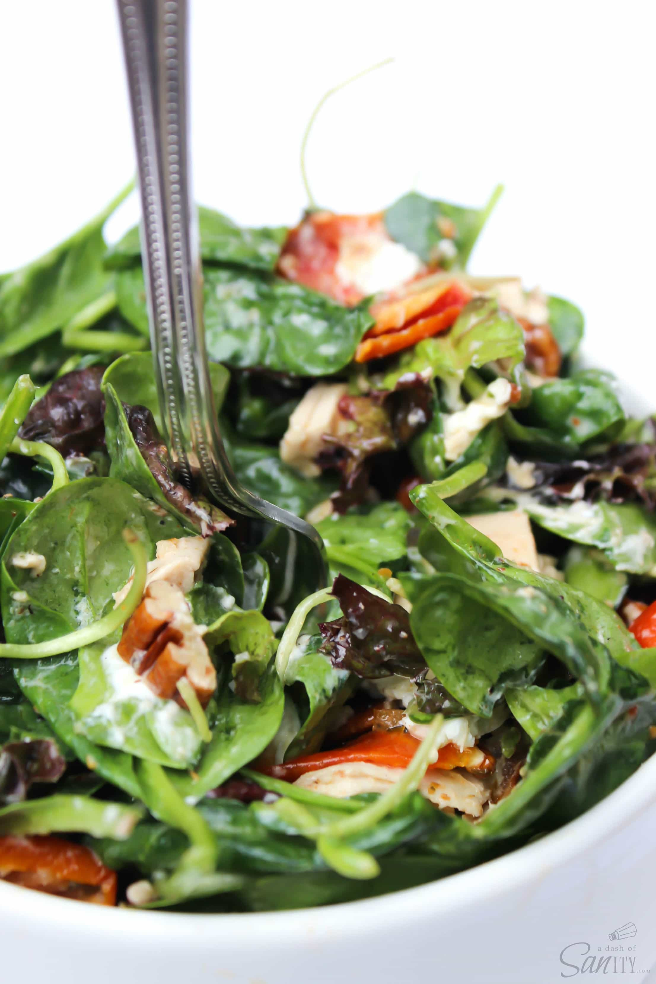 Chicken Spinach Salad
 Chicken & Spinach Salad with Lemon Vinaigrette