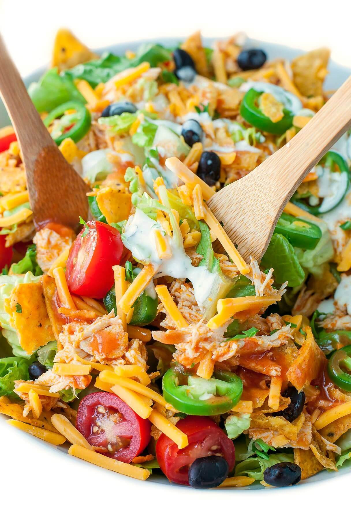 Chicken Taco Salad Recipe
 Buffalo Chicken Taco Salad Peas And Crayons