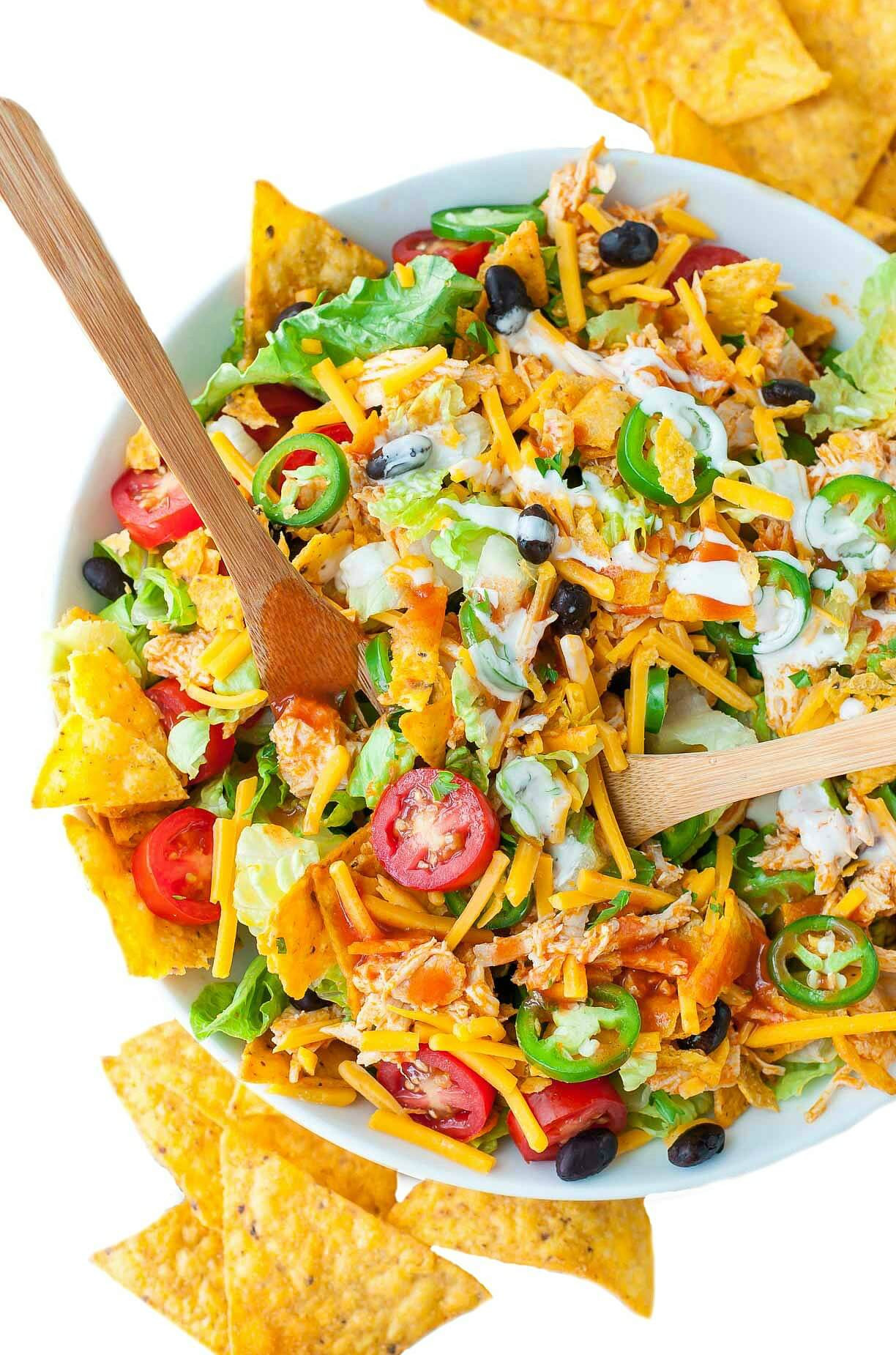 Chicken Taco Salad Recipe
 Buffalo Chicken Taco Salad Peas And Crayons