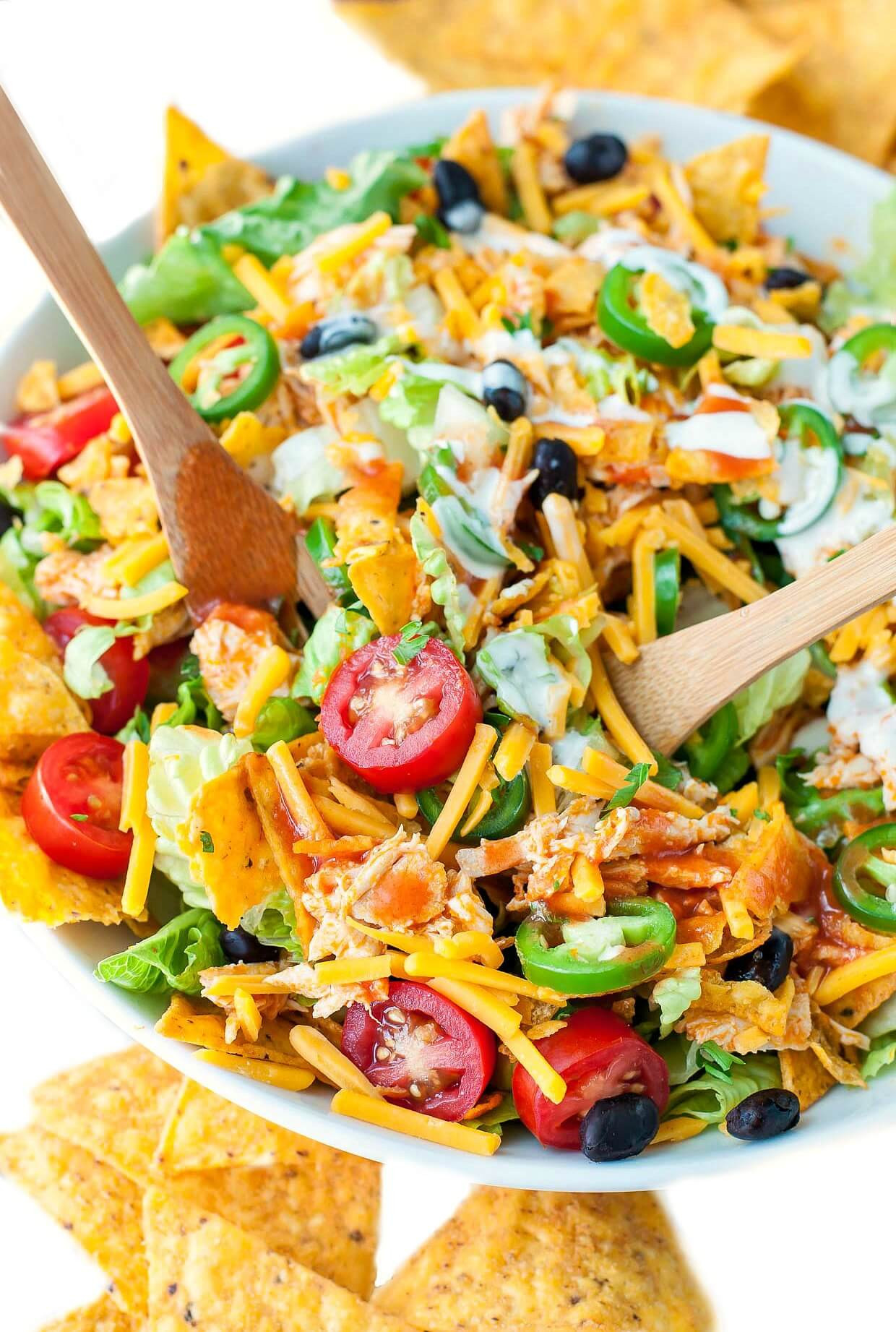 Chicken Taco Salad Recipe
 Buffalo Chicken Taco Salad Peas And Crayons