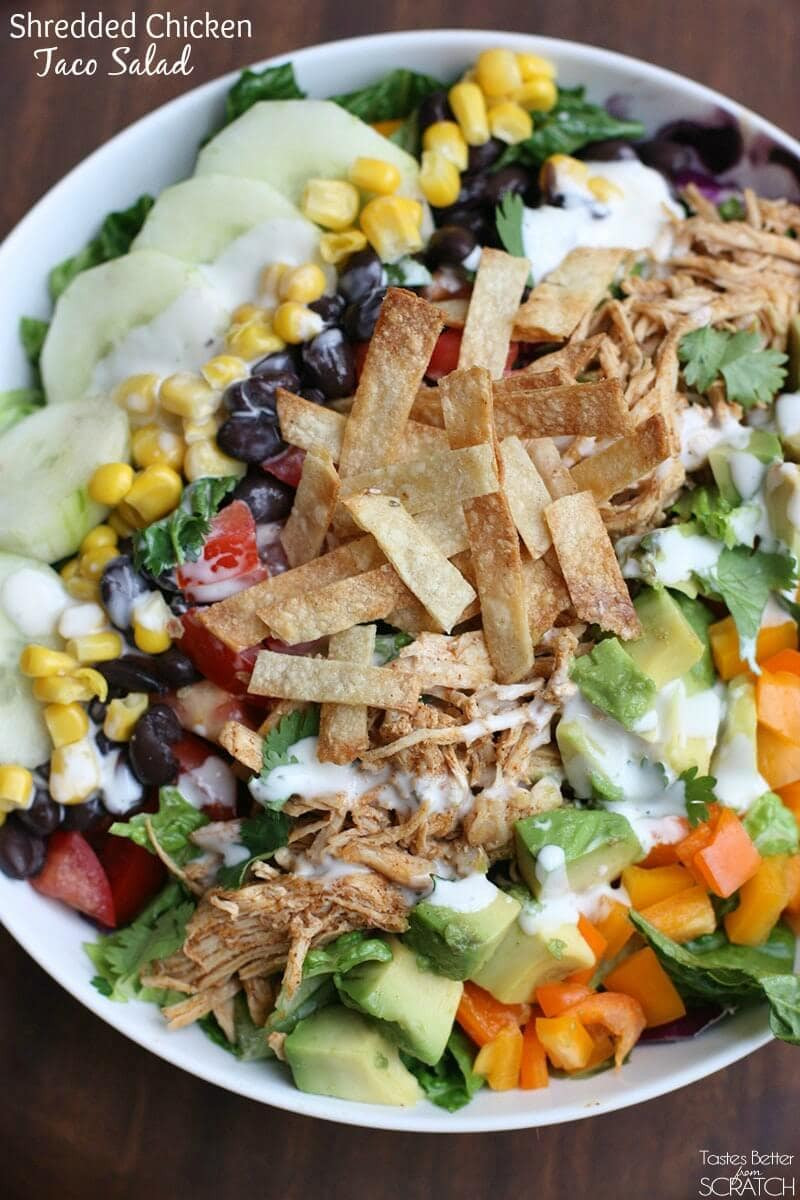 Chicken Taco Salad Recipe
 Shredded Chicken Taco Salad I Heart Nap Time