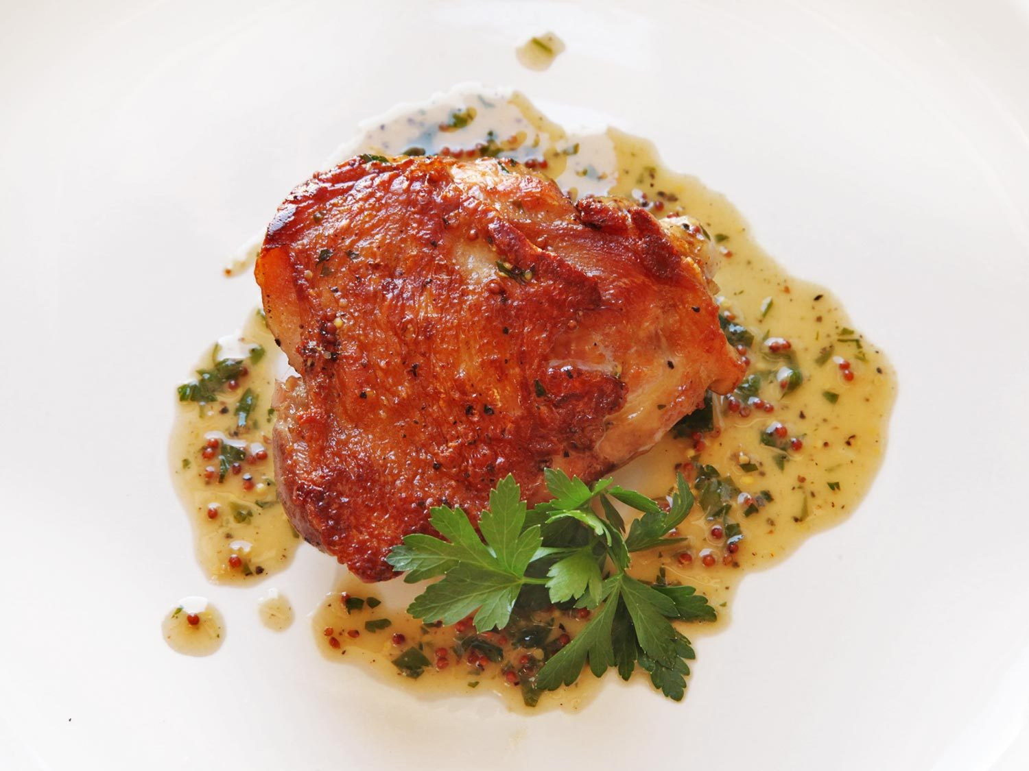 Chicken Thighs Temperature
 Crispy Sous Vide Chicken Thighs With Mustard Wine Pan