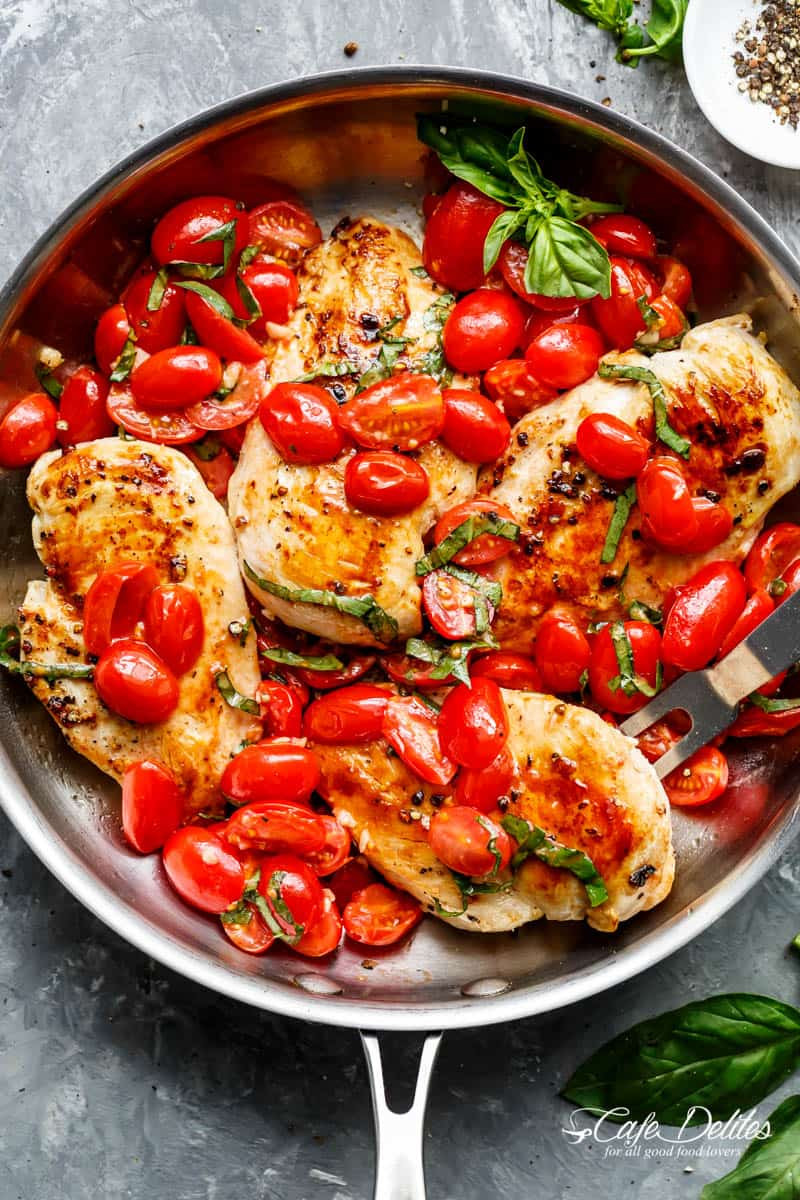 Chicken Tomato Recipe
 Garlic Tomato Basil Chicken Cafe Delites