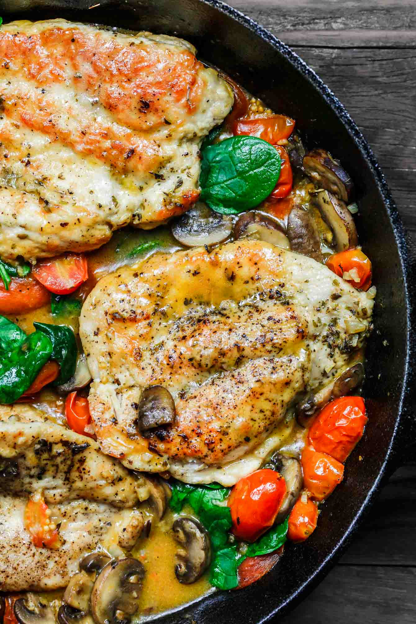 Chicken Tomato Recipe
 Italian Skillet Chicken with Tomatoes and Mushrooms