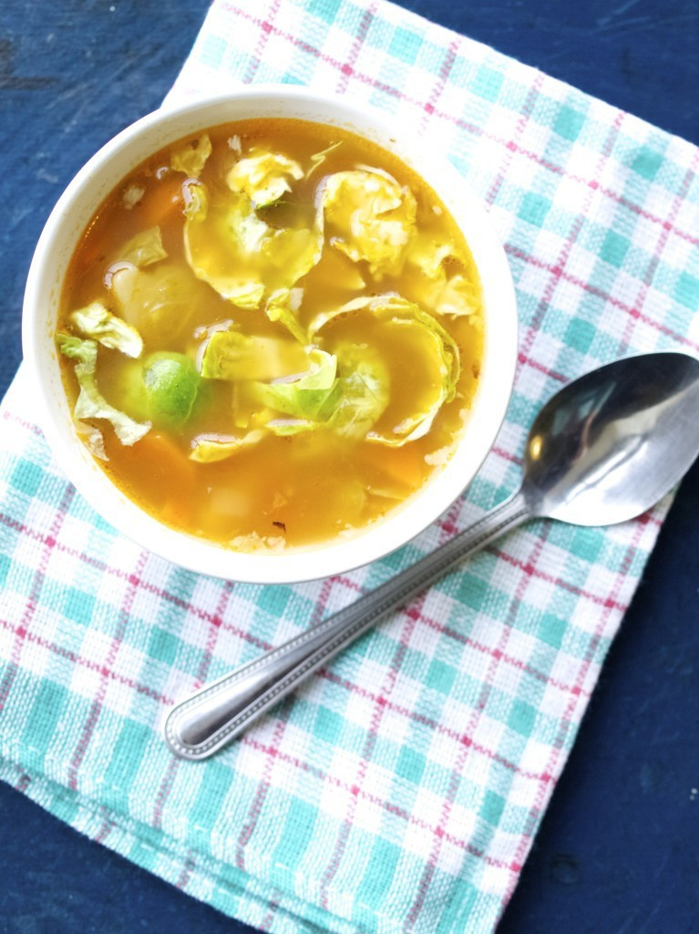 Chicken Tomato Soup
 Heartwarming chicken tomato soup with brussel sprouts
