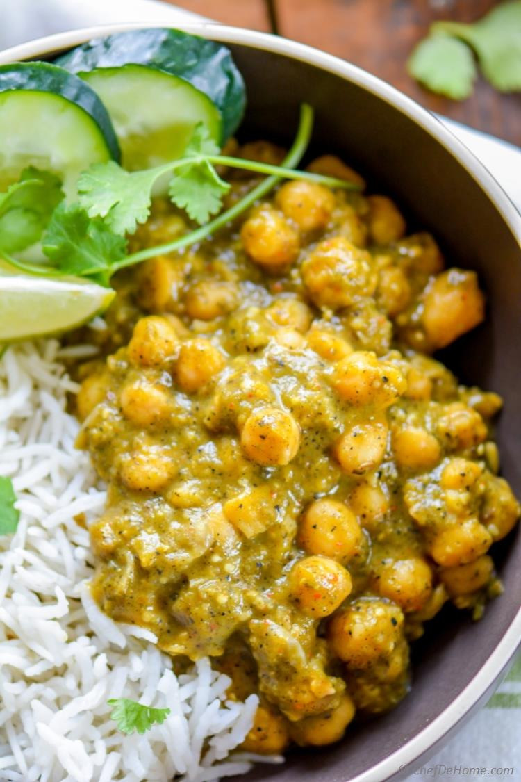 Chickpea Recipes Indian
 Roasted Tomatillos Chickpea Curry Recipe