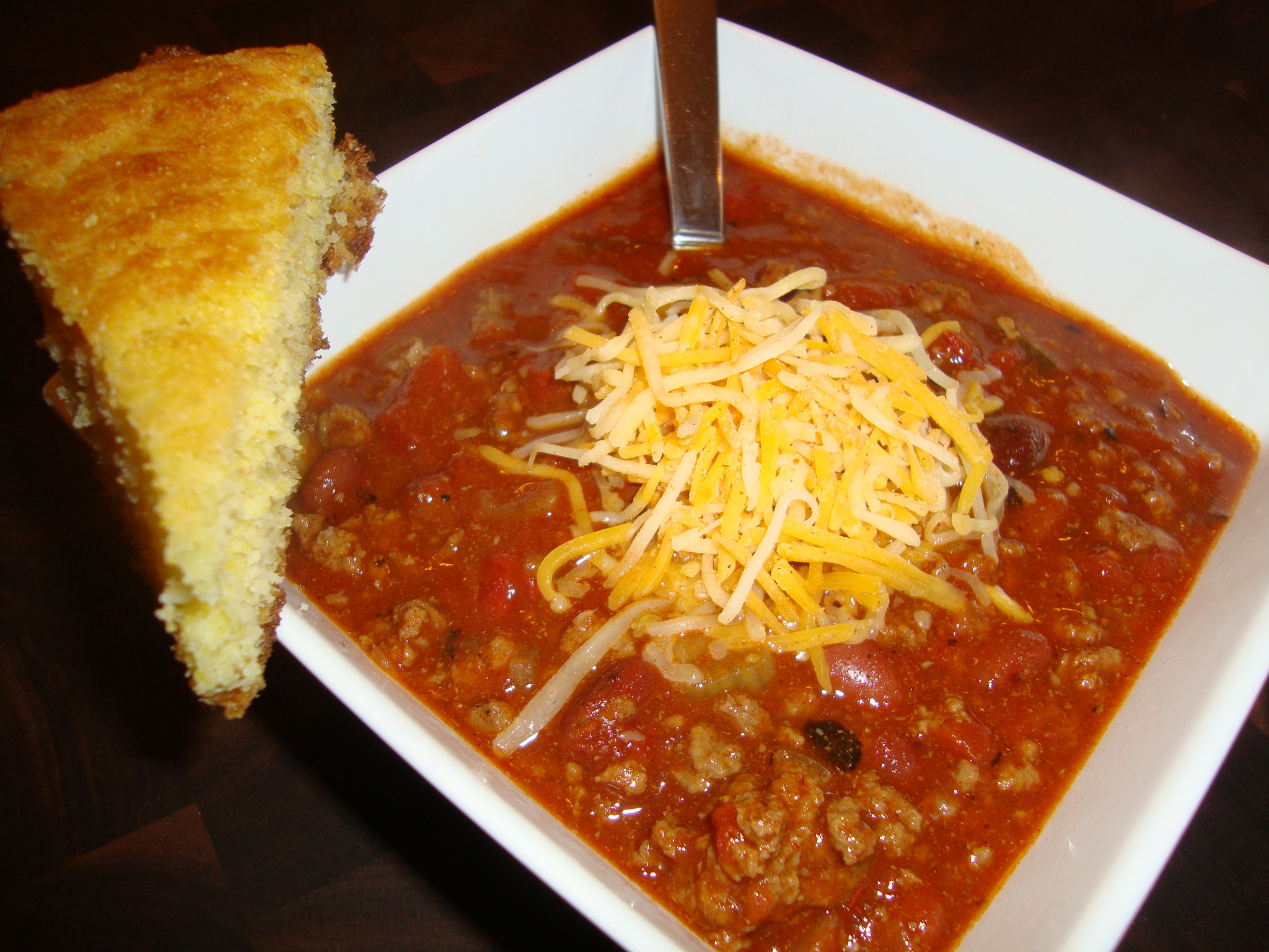 Chili And Cornbread
 Chili and Skillet Cornbread