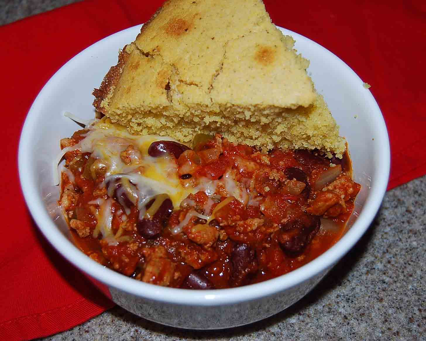 Chili And Cornbread
 Skillet Cornbread and Chili