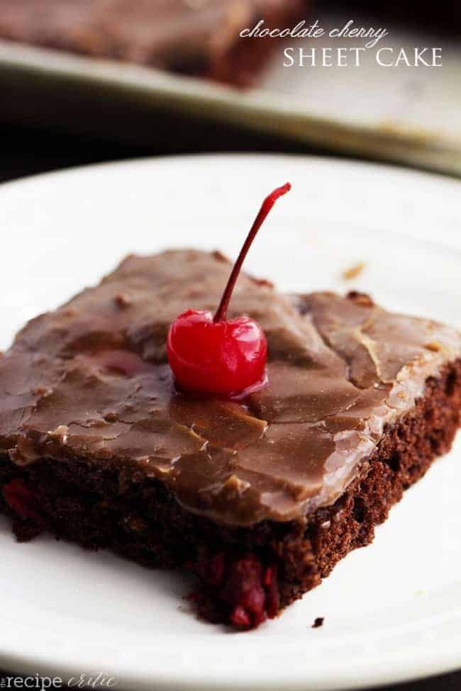 Chocolate Cherry Dessert
 Cherry Chocolate Sheet Cake