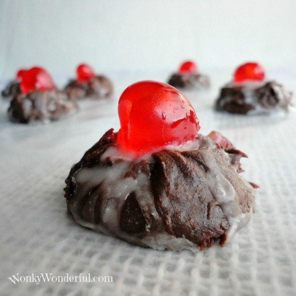 Chocolate Cover Cherry Cookies
 Chocolate Covered Cherry Cookies WonkyWonderful