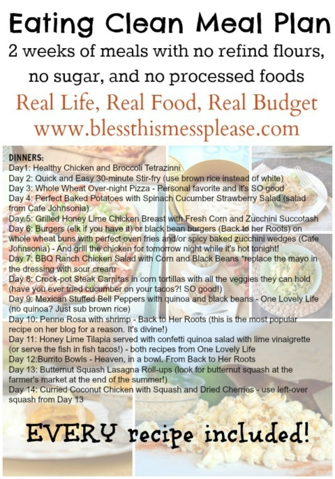 Clean Eating Meal Plan On A Budget
 Eating Clean Meal Plan Spring Summer Menu Bless This Mess