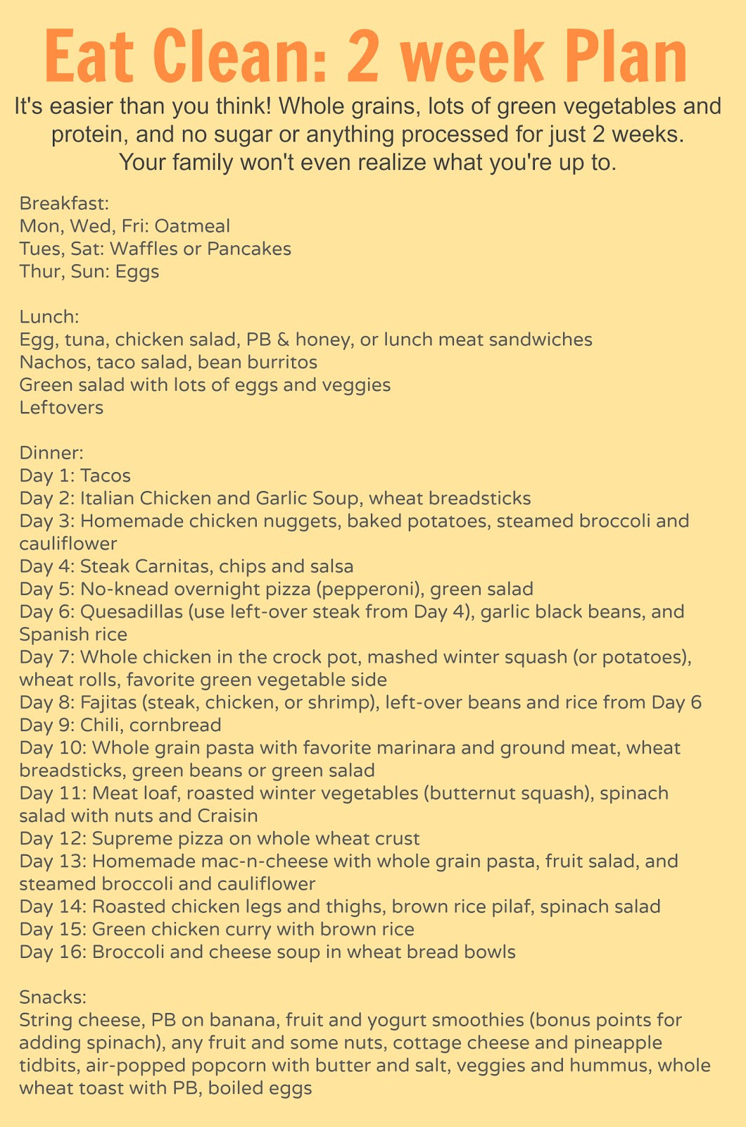 Clean Eating Meal Plan On A Budget
 Simple cheap healthy dinner ideas healthy family dinner