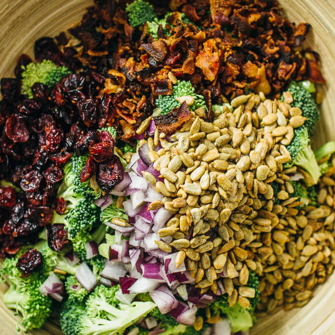 Cold Broccoli Salad
 Best cold broccoli salad with bacon and cranberries