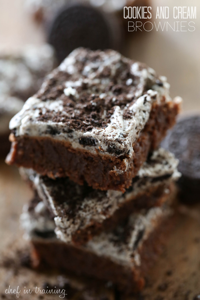 Cookies And Cream Brownies
 Cookies and Cream Frosted Brownies Chef in Training