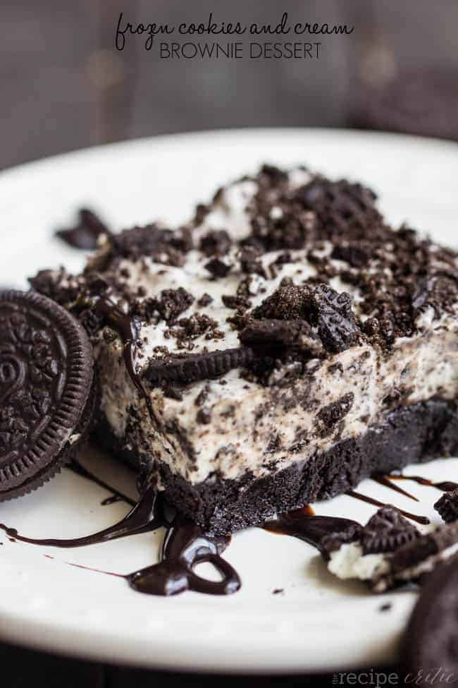 Cookies And Cream Brownies
 Frozen Cookies and Cream Brownie Dessert