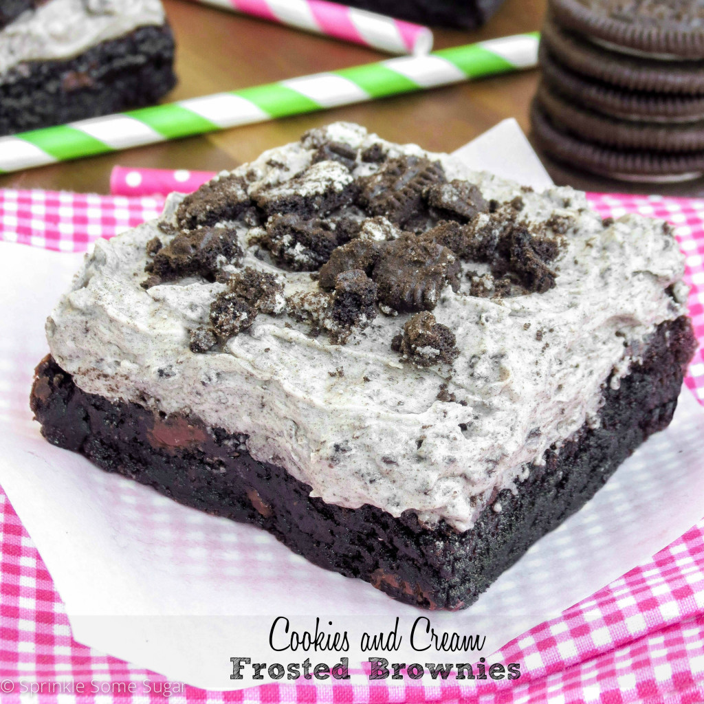 Cookies And Cream Brownies
 Cookies and Cream Frosted Brownies Sprinkle Some Sugar