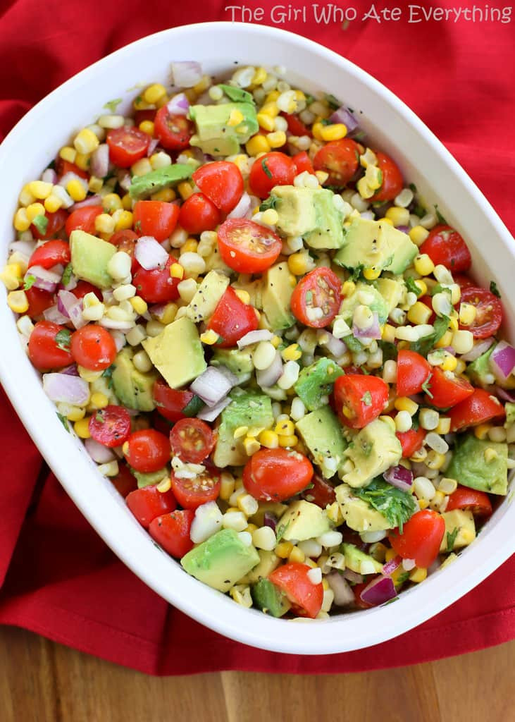 Corn Tomato Salad
 Corn Avocado and Tomato Salad