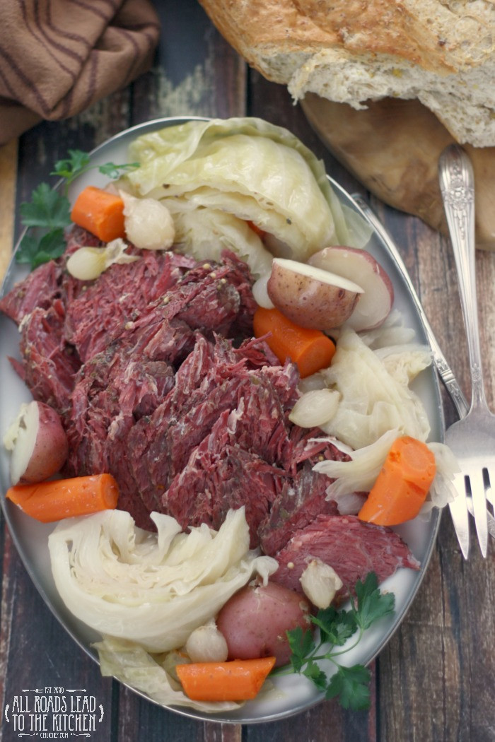 Corned Beef And Cabbage In Slow Cooker
 Slow Cooker Corned Beef and Cabbage All Roads Lead to
