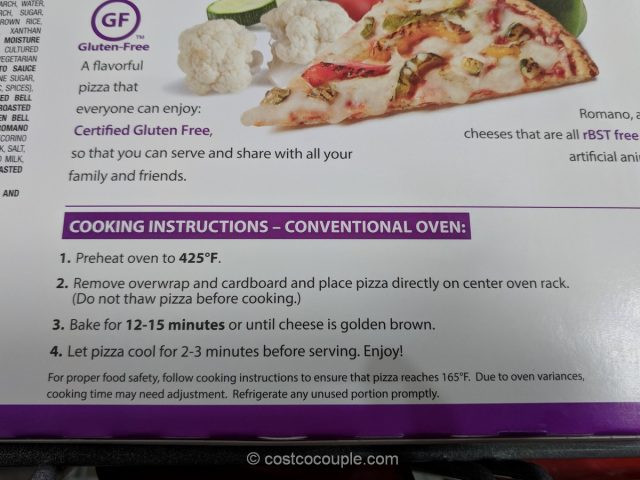 Costco Cauliflower Pizza
 Milton’s Cauliflower Crust Ve able Pizza