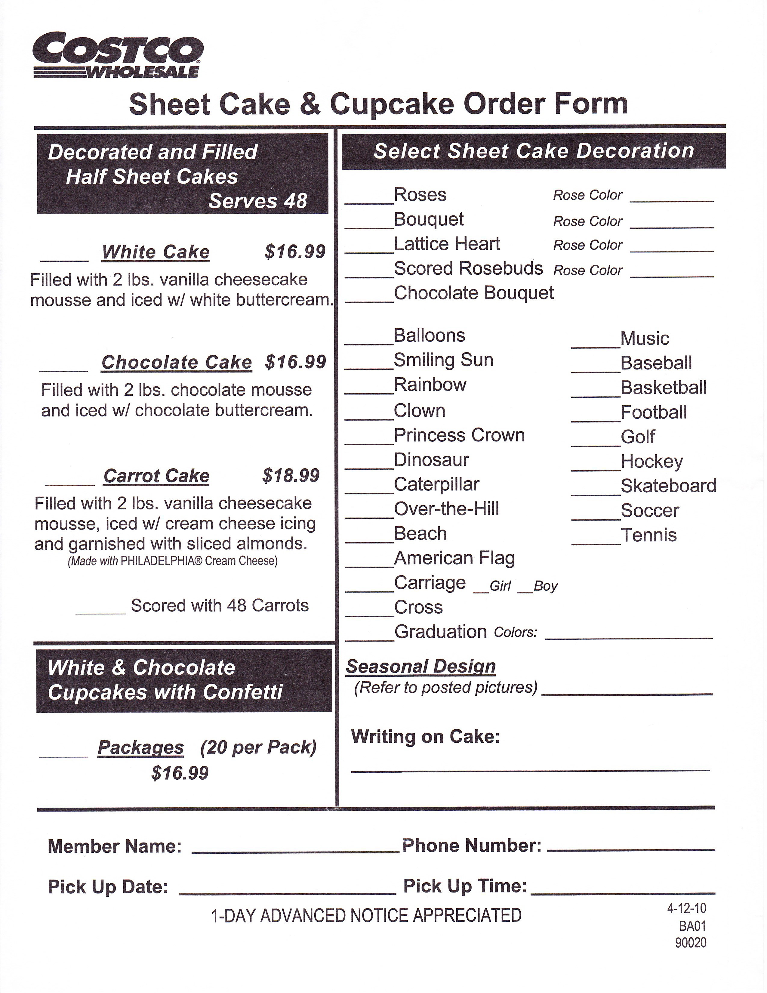 Costco Sheet Cake Prices
 cake pricing on Pinterest