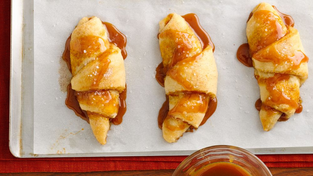 Crescent Roll Recipes Dessert
 Salted Caramel Pumpkin Pie Crescents recipe from Pillsbury