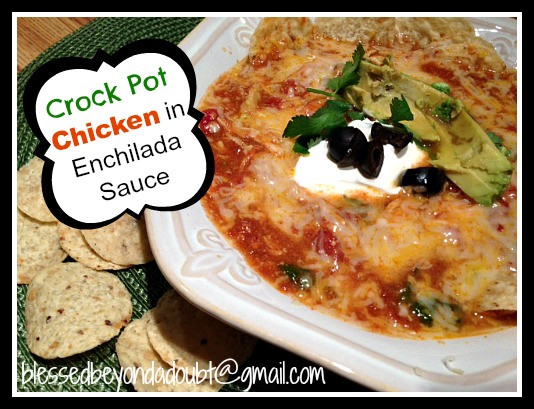 Crock Pot Chicken Enchiladas
 Easy Crock Pot Chicken in Enchilada Sauce Recipe