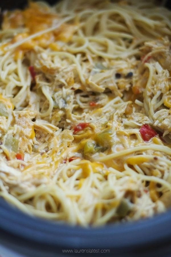 Crock Pot Chicken Spaghetti
 Crockpot Cheesy Chicken Spaghetti Recipe Lauren s Latest