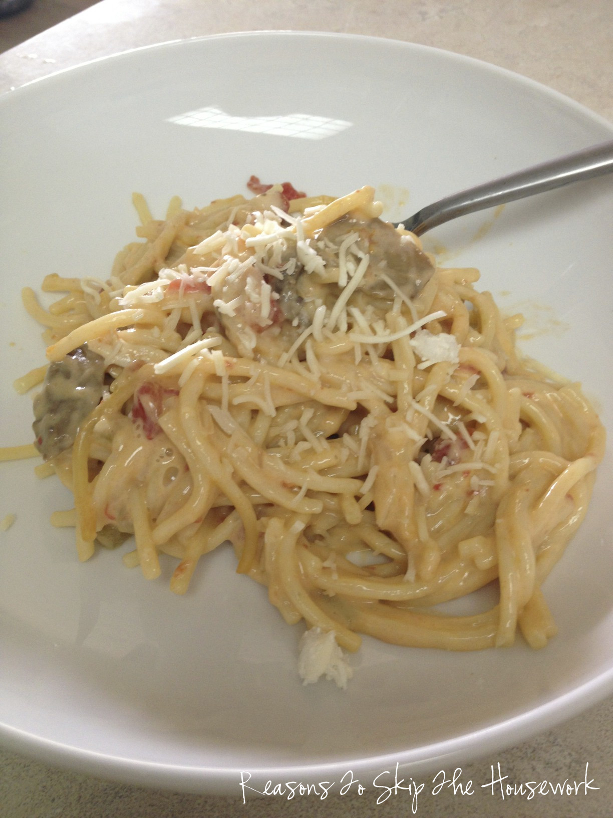 Crock Pot Chicken Spaghetti
 Crockpot Chicken Spaghetti with Velveeta Skip The Housework