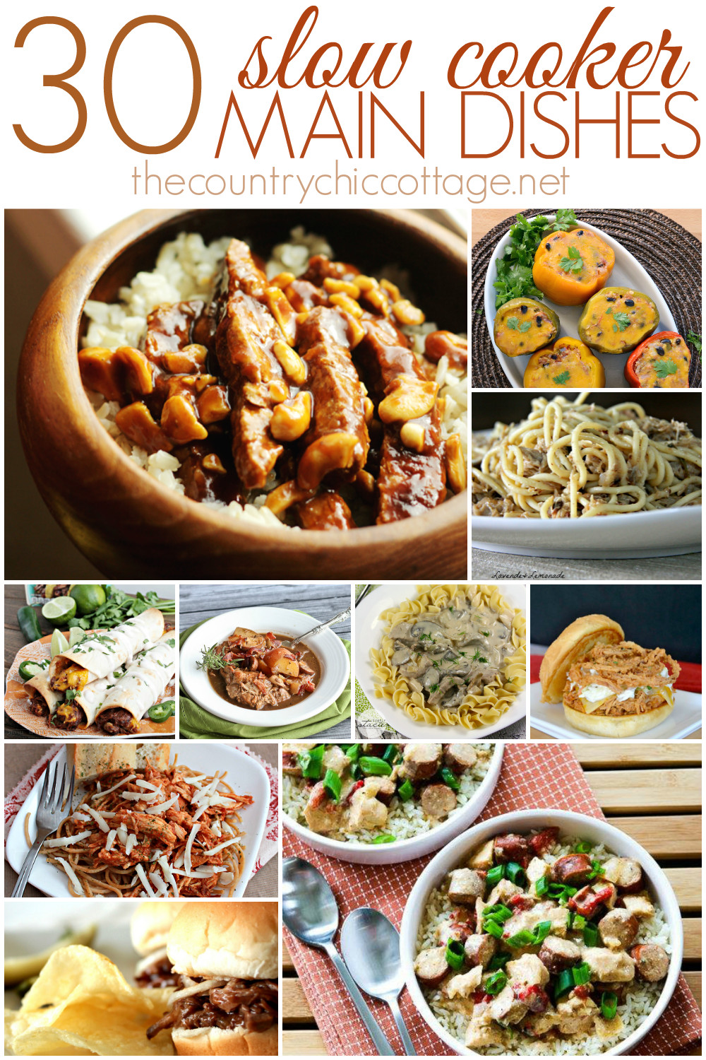 Crock Pot Main Dishes
 30 Slow Cooker Main Dishes The Country Chic Cottage