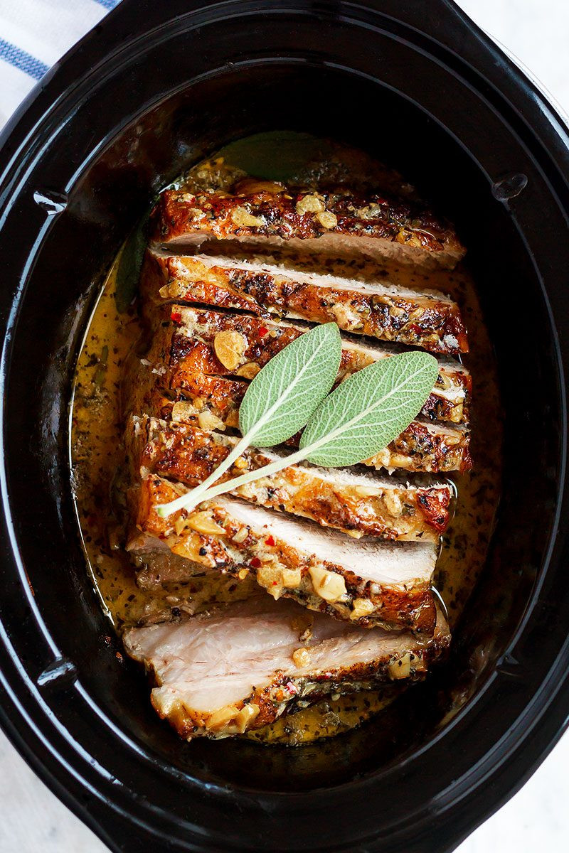 Crockpot Pork Loin
 Crockpot Pork Loin in Creamy Garlic Sauce — Eatwell101