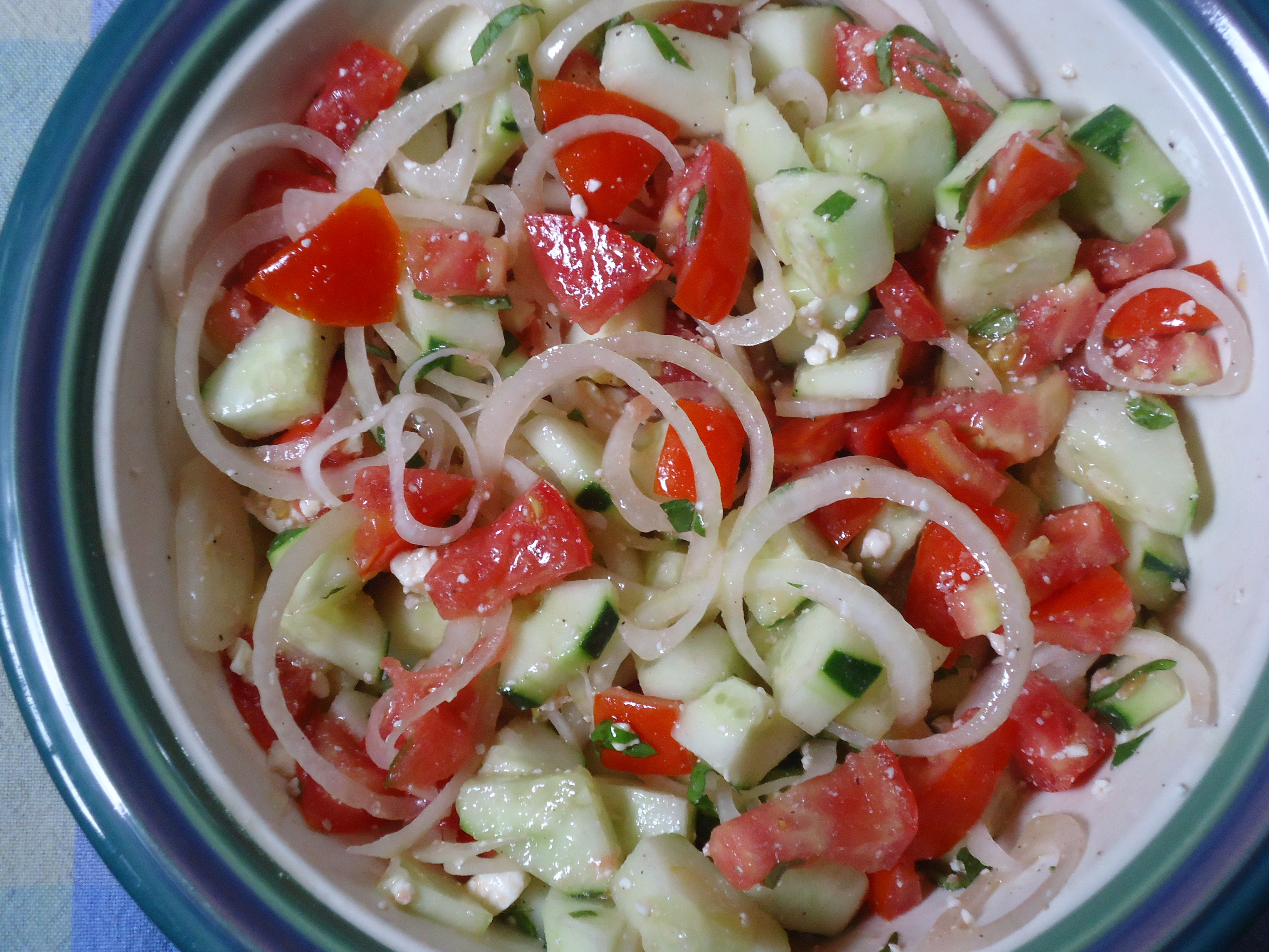 Cucumber And Tomato Salad
 Tomato Cucumber and ion Salad