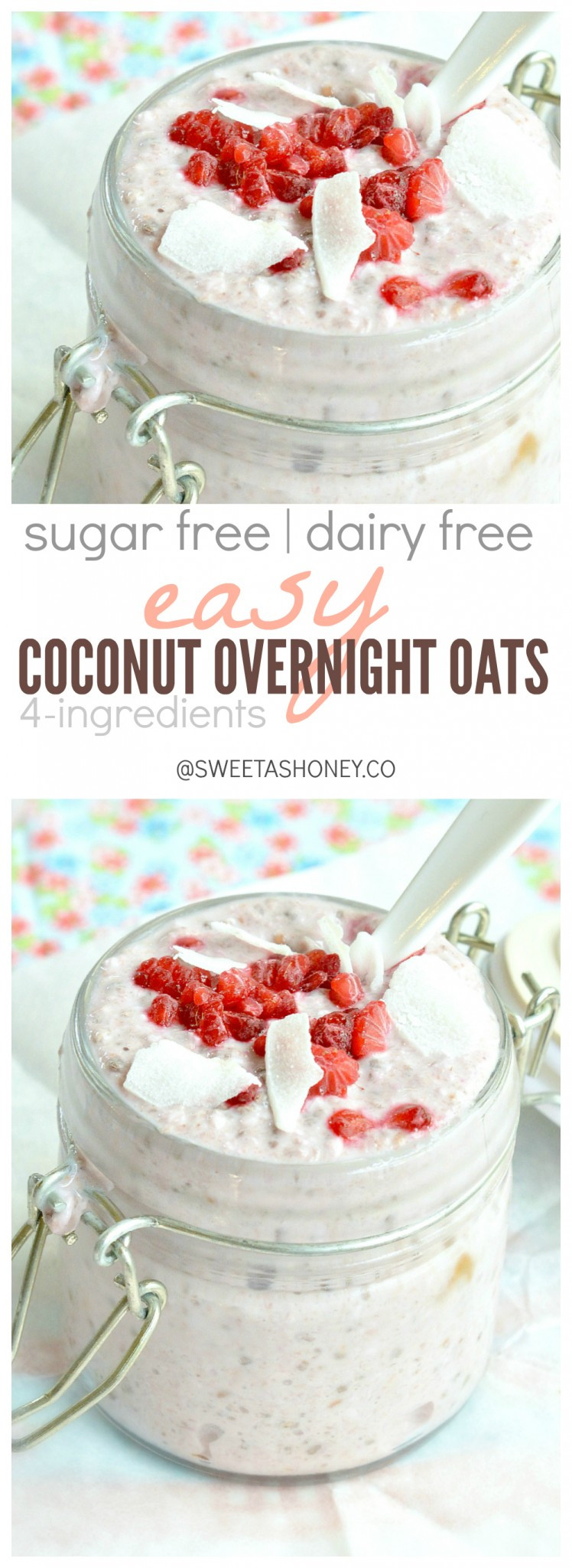 Dairy Free Overnight Oats
 Overnight Oats Recipe Dairy free breakfast Sweetashoney