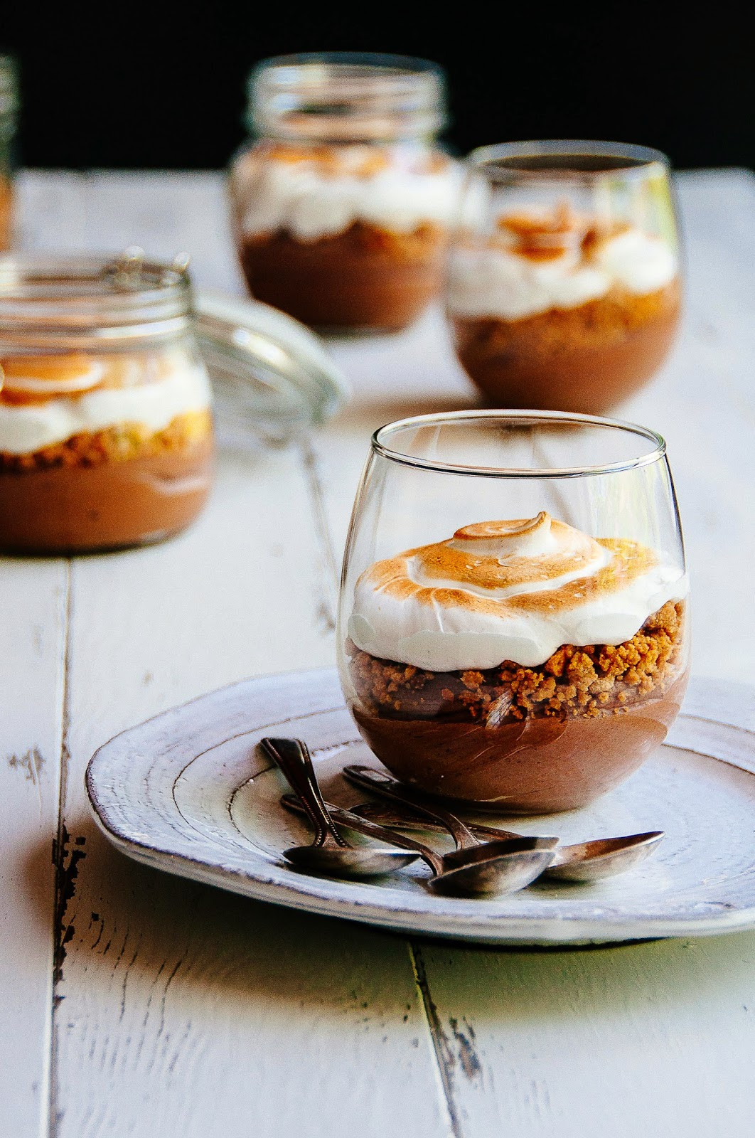 Dark Chocolate Mousse
 Dark Chocolate Mousse with Graham Cracker Streusel and