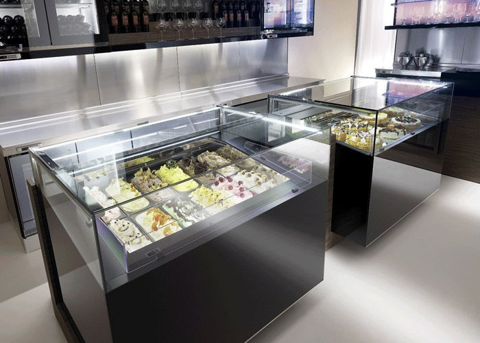 Dessert Display Case
 "Jewelry" display case frozen dessert and pastry display