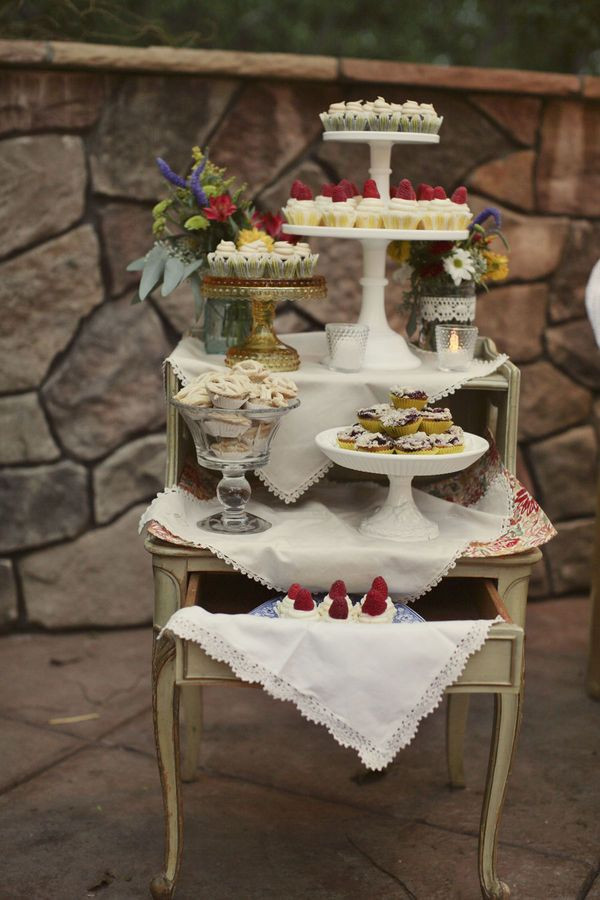 Dessert Display Stands
 Rustic California Wedding by Wildflowers graphy