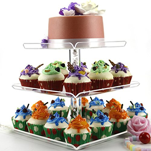 Dessert Display Stands
 3 Tiers Acrylic Cupcake Stands Serving Tray with